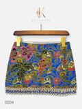 Orchid Garden Beaded Mini Skirt in Cobalt (S004)
