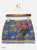 Wild Orchid Beaded Mini Skirt in Cobalt (S005)