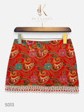 Paisley Rose Beaded Mini Skirt in Red (S013)