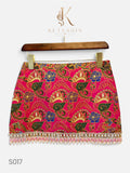 Fan Paisley Beaded Mini Skirt in Fuchsia (S017)