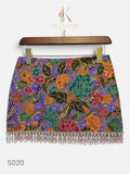 Teal Peony Beaded Mini Skirt in Lilac (S020)