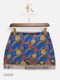 Rose Trellis Beaded Mini Skirt in Cobalt (XS009)